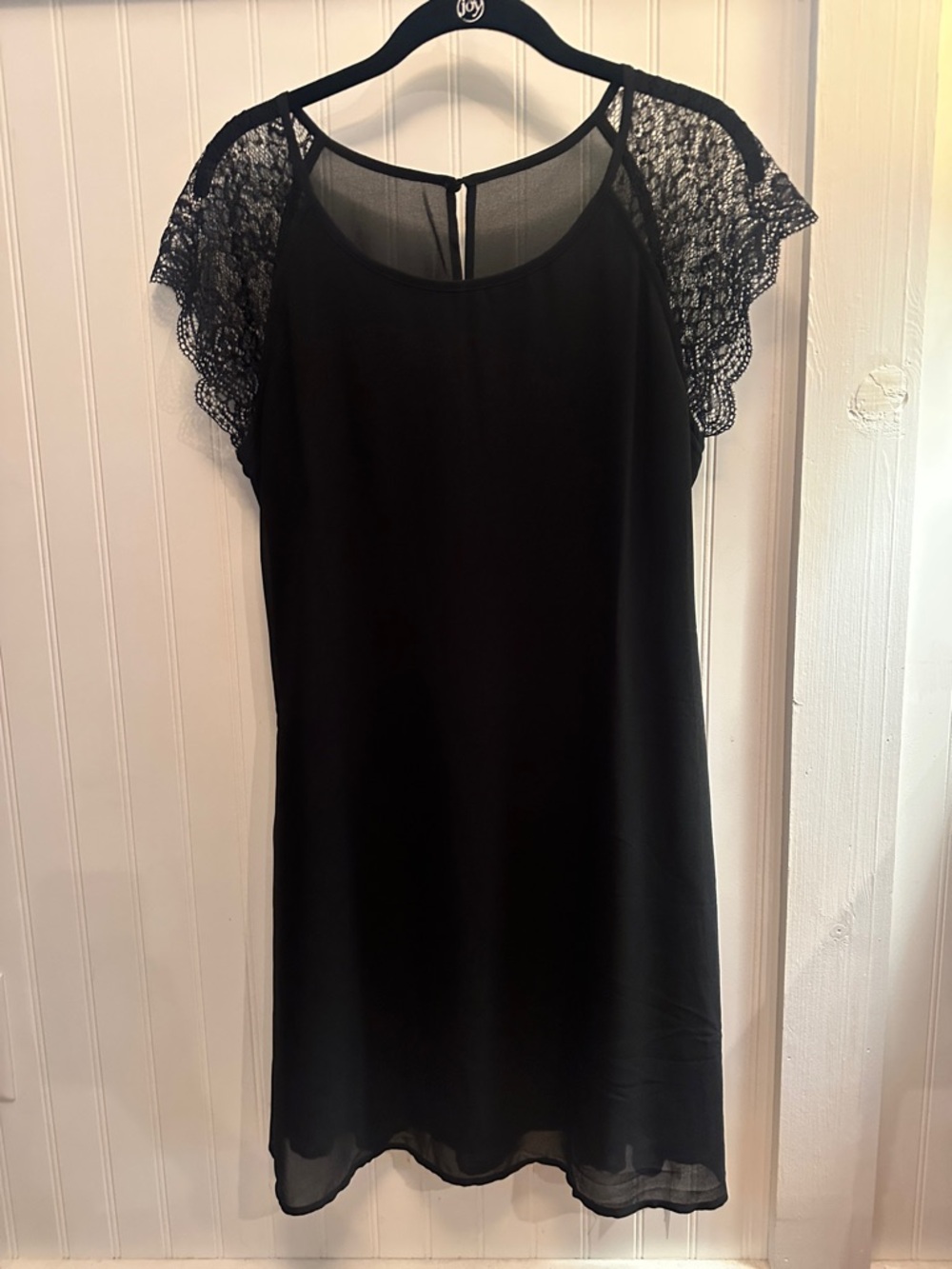 Black Lace Sleeve Mini Dress